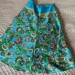 Silk boho midi skirt